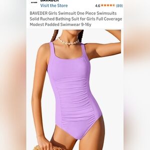 Lilac One-Piece Ruched Swimsuit